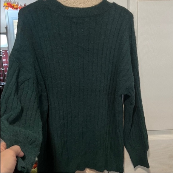 Aerie Teal Ribbed Crew Neck Sweater - Picture 5 of 5
